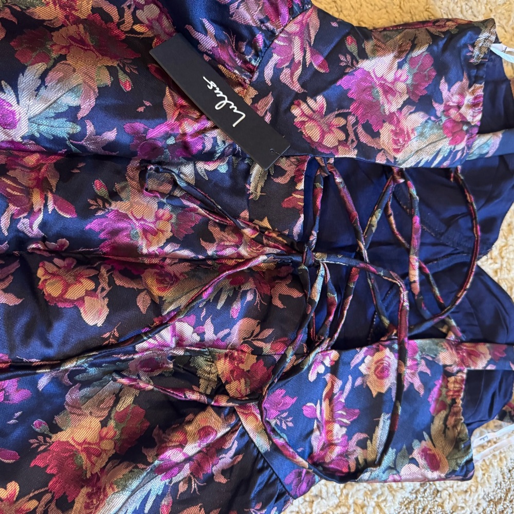 Floral Lace-Up Dress